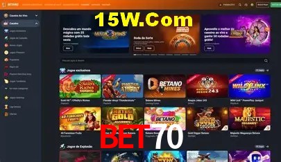 Biblioteca de slots populares na Bet70